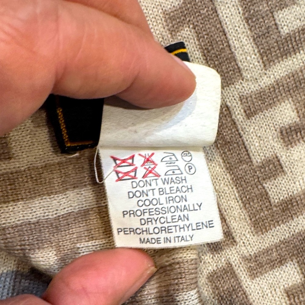 Authentic Fendi Taupe Monogrammed Scarf - Picture 11 of 12
